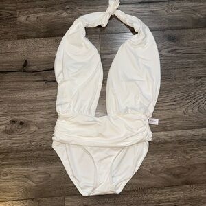 NWT Banana Republic White Halter One-Piece Swimsuit
